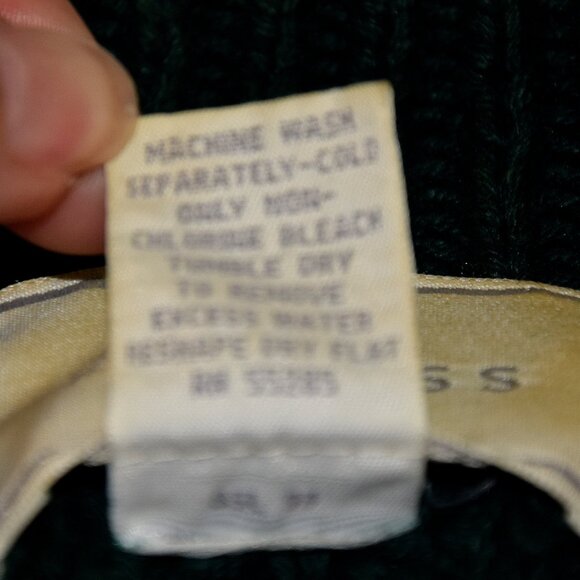 Vintage Express Tricot Hand Knitted Green Sweater size S - Picture 5 of 8